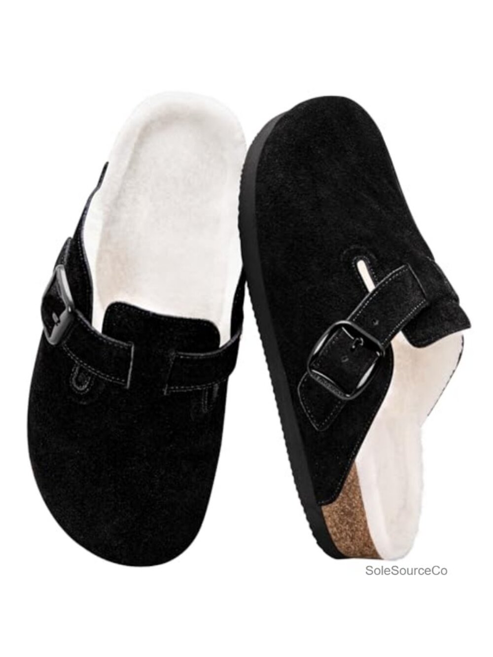 Women's Faux Leather Mules & Clogs Fur Lined Anti-Slip Suede Clogs